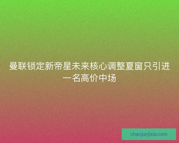 曼联锁定新帝星未来核心调整夏窗只引进一名高价中场