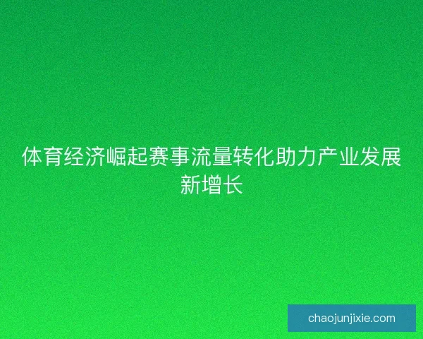 体育经济崛起赛事流量转化助力产业发展新增长