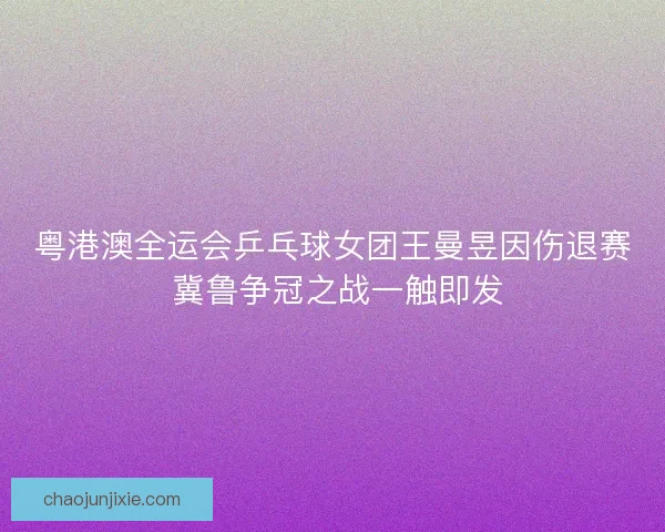 粤港澳全运会乒乓球女团王曼昱因伤退赛 冀鲁争冠之战一触即发